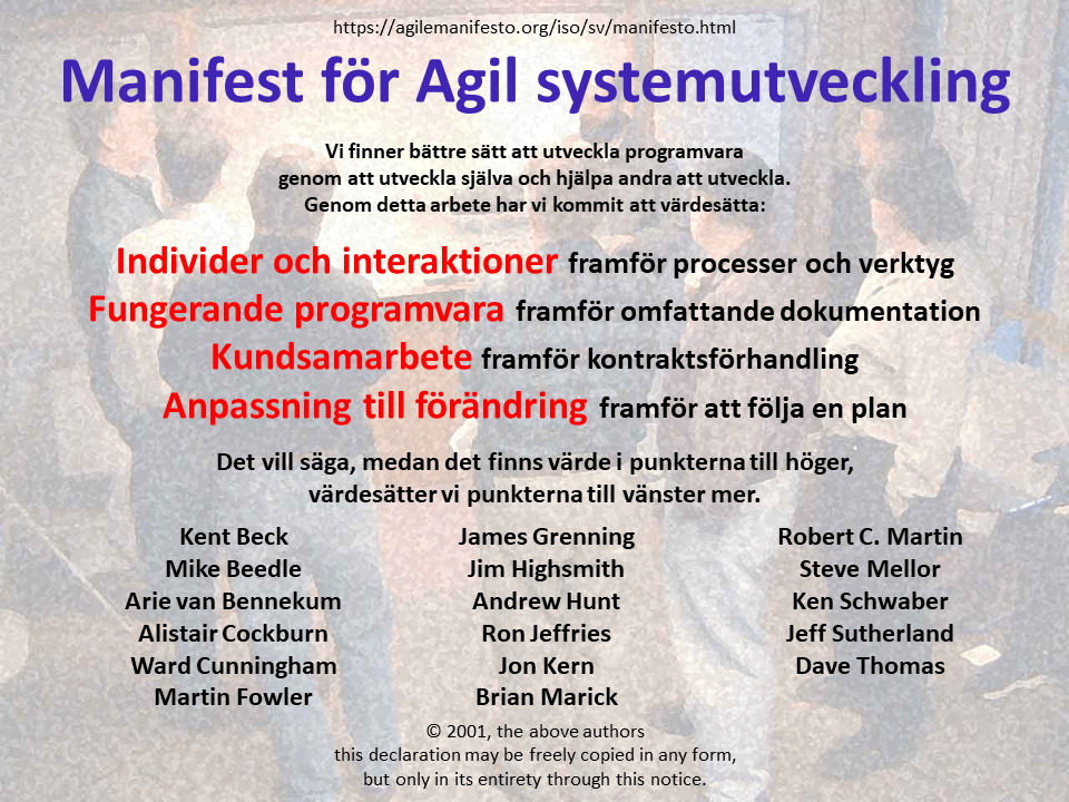 Agil utveckling - det agila manifestet